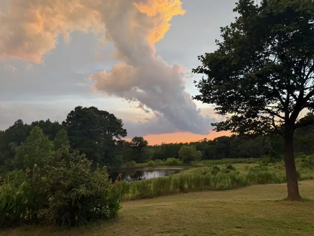 Storm clouds at sunset